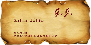 Galla Júlia névjegykártya